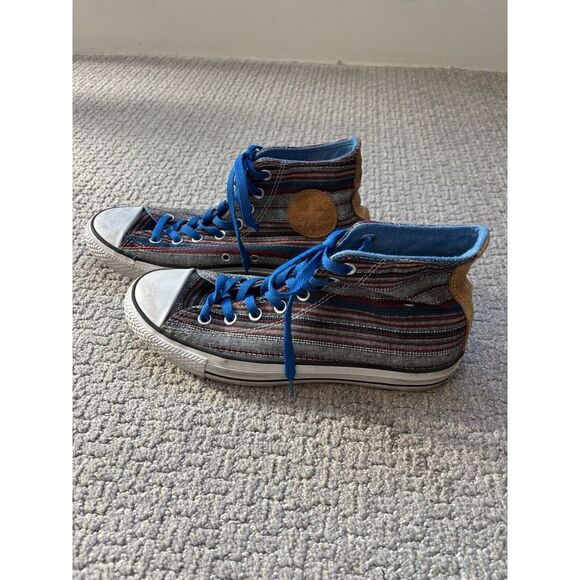 Converse‎ Chuck Taylor Hi Vision Blue Sneaker  Men Sz 8 Women Sz 10 Denim EUC - Picture 1 of 8